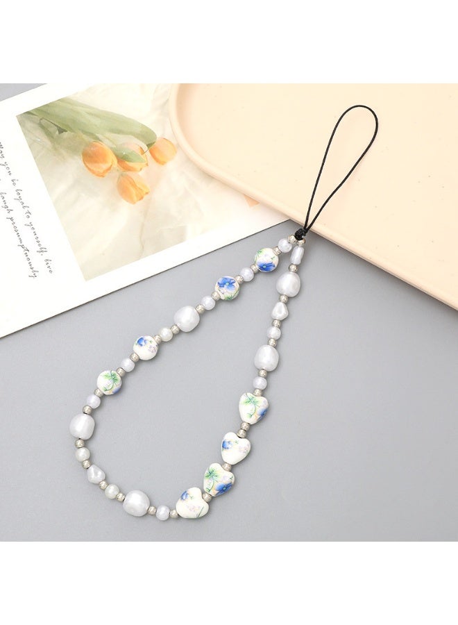 NIBEMINENT Phone Charm/ Chain Strap for Women Girls, Acrylic Cell Phone Case Lanyard Wrist Strap