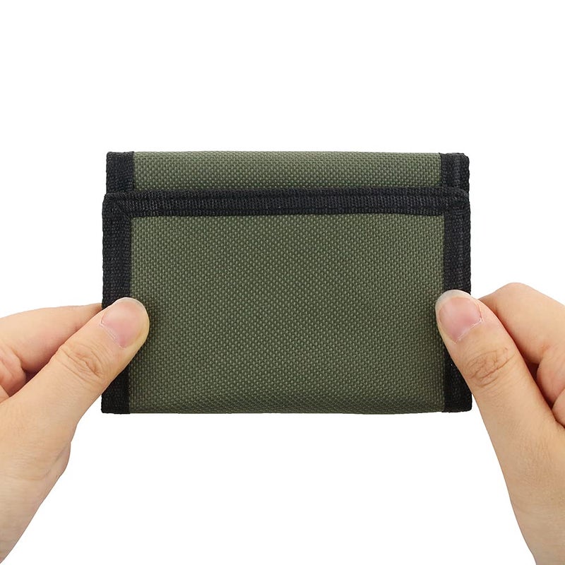 NEICY RFID Blocking Canvas Wallet for Men and Women - Camo Trifold Outdoor Sports Wallets with Magic Sticker for Teen Kids (Green) - Image 5