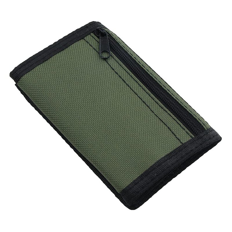 NEICY RFID Blocking Canvas Wallet for Men and Women - Camo Trifold Outdoor Sports Wallets with Magic Sticker for Teen Kids (Green) - Image 2