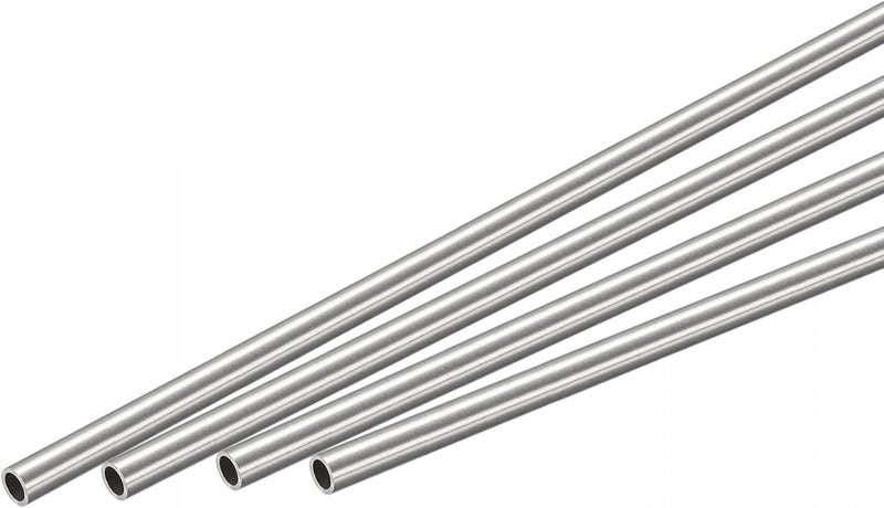 uxcell أنبوب دائري من الفولاذ المقاوم للصدأ 304 بقطر 3 مم وسمك جدار 0.8 مم وطول 300 مم - 4 قطع - Image 1