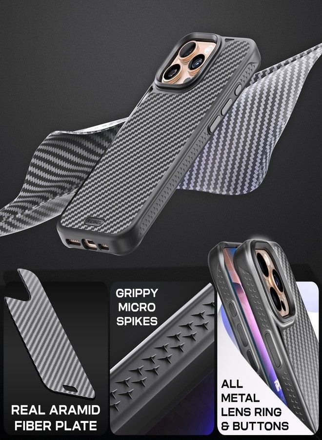 REBEL Case for iPhone 16 Pro Max [Gen-6 Aramid Fiber] Strong MagSafe Compatible, Grippy Sides, Shockproof Corners, Metal Lens + Buttons, Upgraded Protective Design, 6.9 Inch Phone 2024 (Black) - Image 4