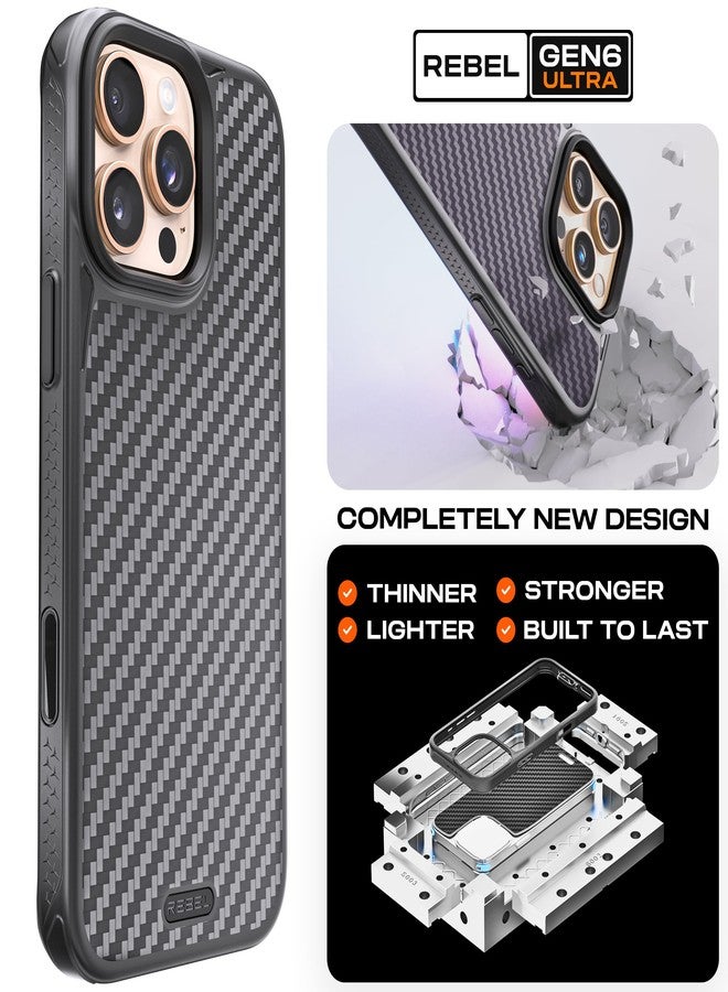 REBEL Case for iPhone 16 Pro Max [Gen-6 Aramid Fiber] Strong MagSafe Compatible, Grippy Sides, Shockproof Corners, Metal Lens + Buttons, Upgraded Protective Design, 6.9 Inch Phone 2024 (Black) - Image 3