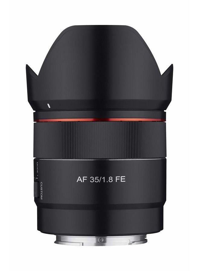 Samyang عدسة ساميانغ 35 مم F1.8 بؤرة تلقائية مدمجة كاملة الإطار بزاوية واسعة لتركيب سوني E، سوداء (SYIO3518-E)، حجم واحد - Image 1