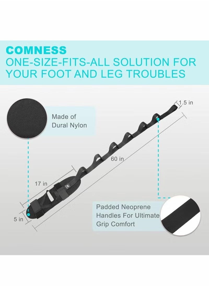 oem Leg Stretch Band, Yoga Foot Stretching Strap, Calf Stretcher, for Plantar Fasciitis, Heel Spurs, Foot Drop, Achilles Tendonitis Hamstring, Physical Therapy Stretch Assist  - Image 3