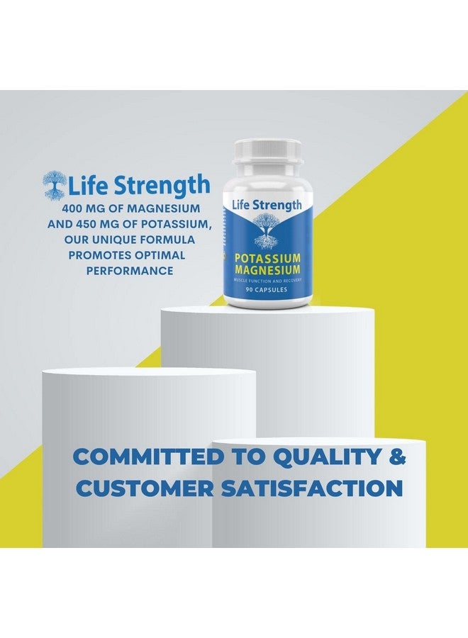 Life Strength Magnesium Potassium Complex Supplement - 90 Capsules - High Absorption Magnesium Support Vascular Health & Leg Cramp - Image 4