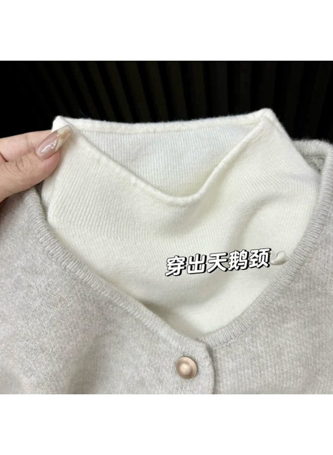 PLANDOO Retro Lazy Knitwear Women'S Autumn Winter Soft Layered Inner Wear Stand Collar Sweater Base Layer - Image 3