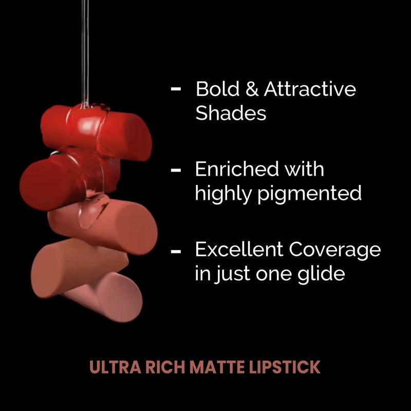 Verymiss Ultra Rich Matte Lipstick Long Wearing Formula High Color Payoff Vegan 35 gm 318 Deep Fantasy - Image 5