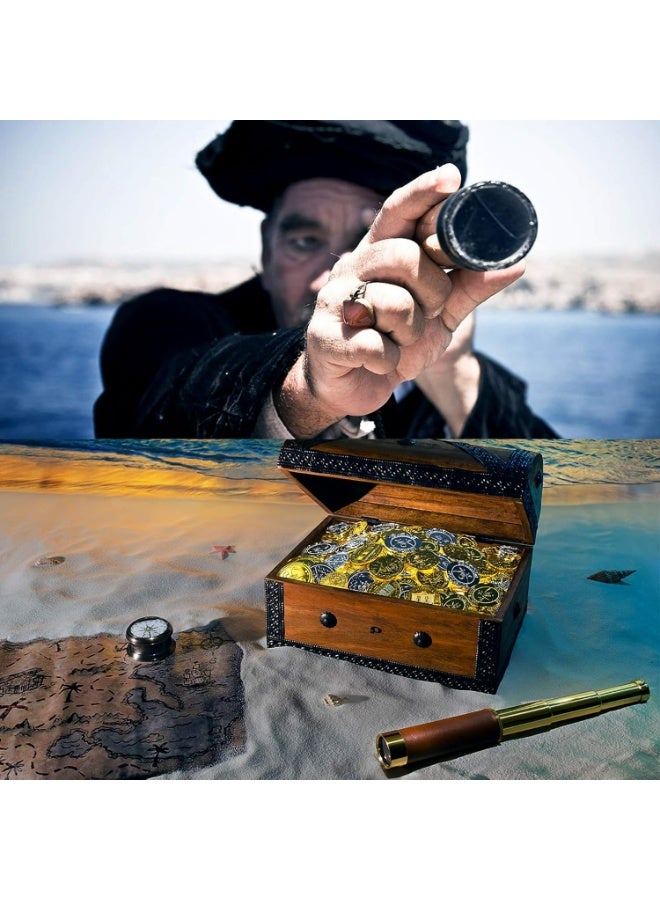 Telescope Brass Collapsible Brass Pirate Monocular - Waterproof Pocket Mini 25x30 Zoomable Collapsible Vintage for Navigation, Voyage View Watching, Games, Travel, Hiking, Hunting - Image 4