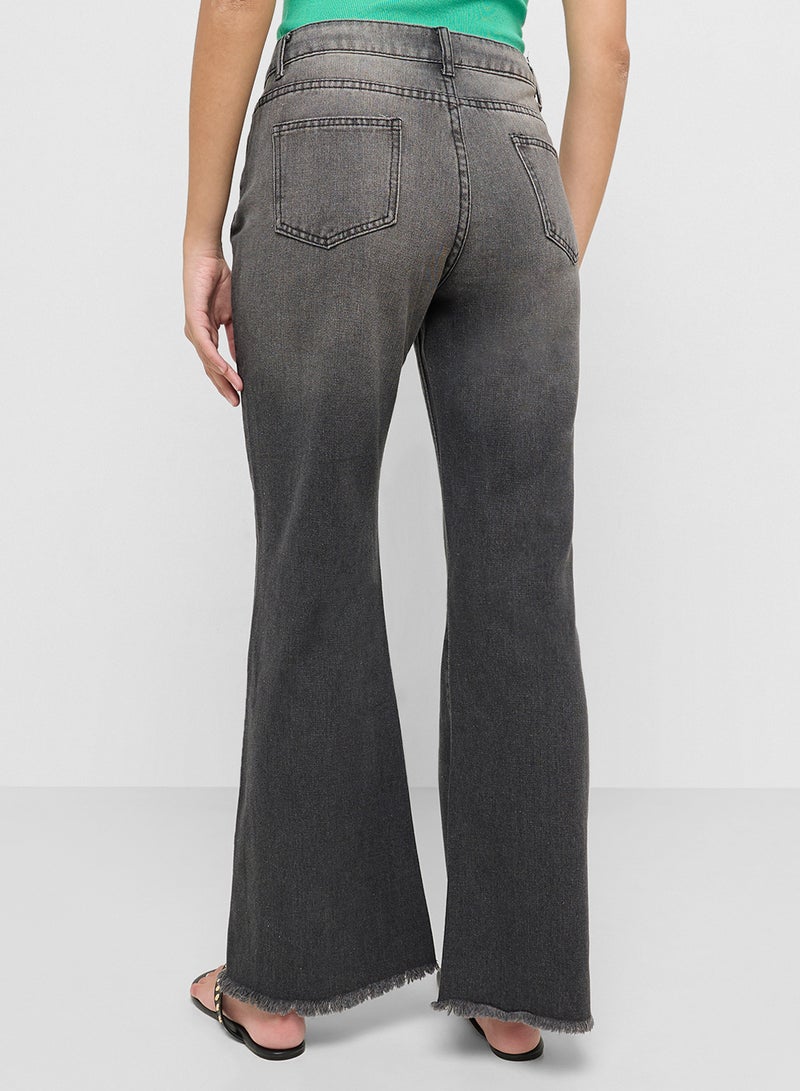 Ginger High Waisted Jeans With Flared Leg  - Image 3
