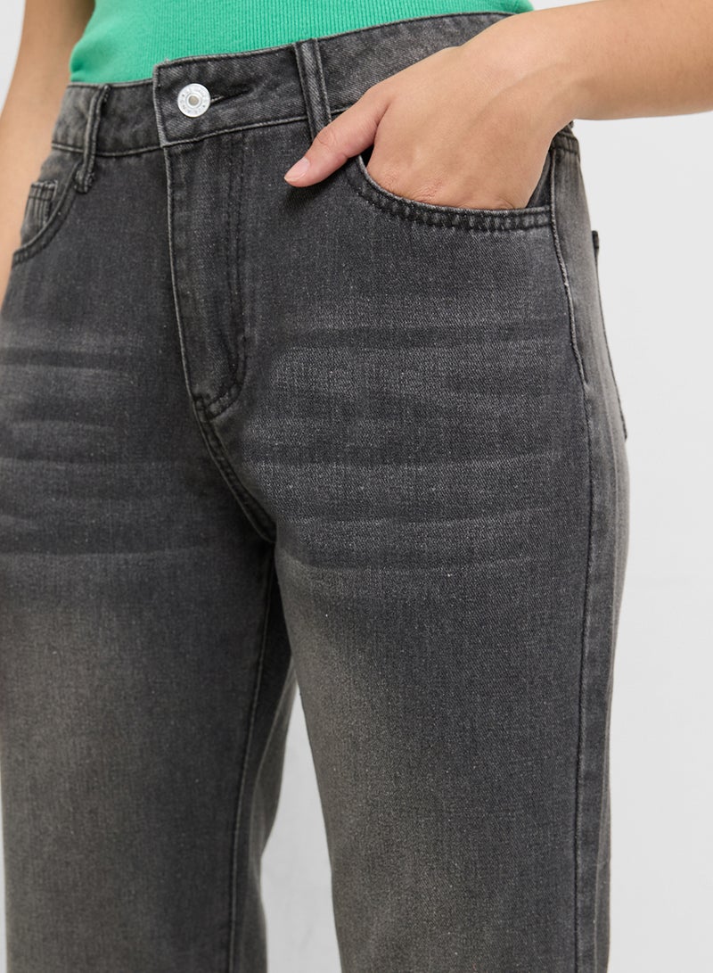 Ginger High Waisted Jeans With Flared Leg  - Image 4