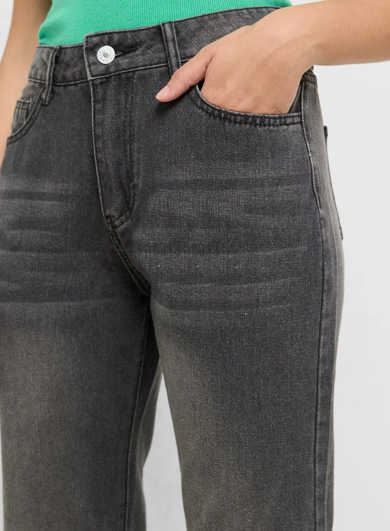 Ginger  High Waisted Jeans With Flared Leg for Women | Best Price UAE