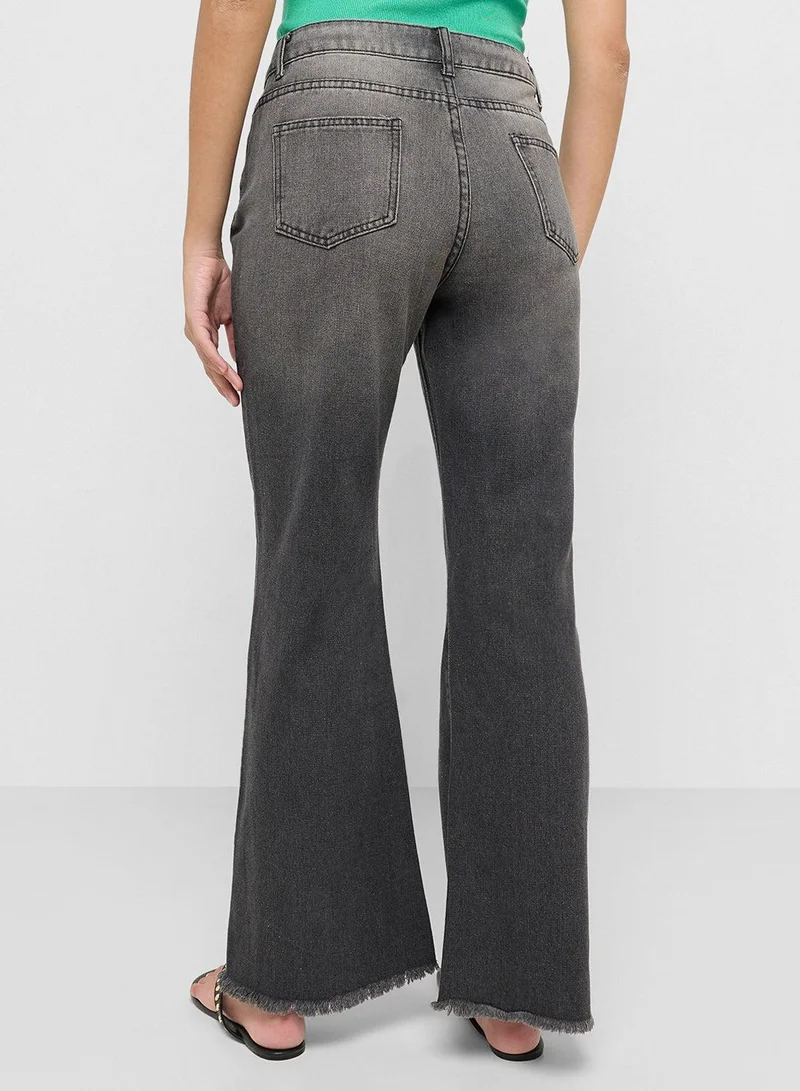 Ginger  High Waisted Jeans With Flared Leg for Women | Best Price UAE