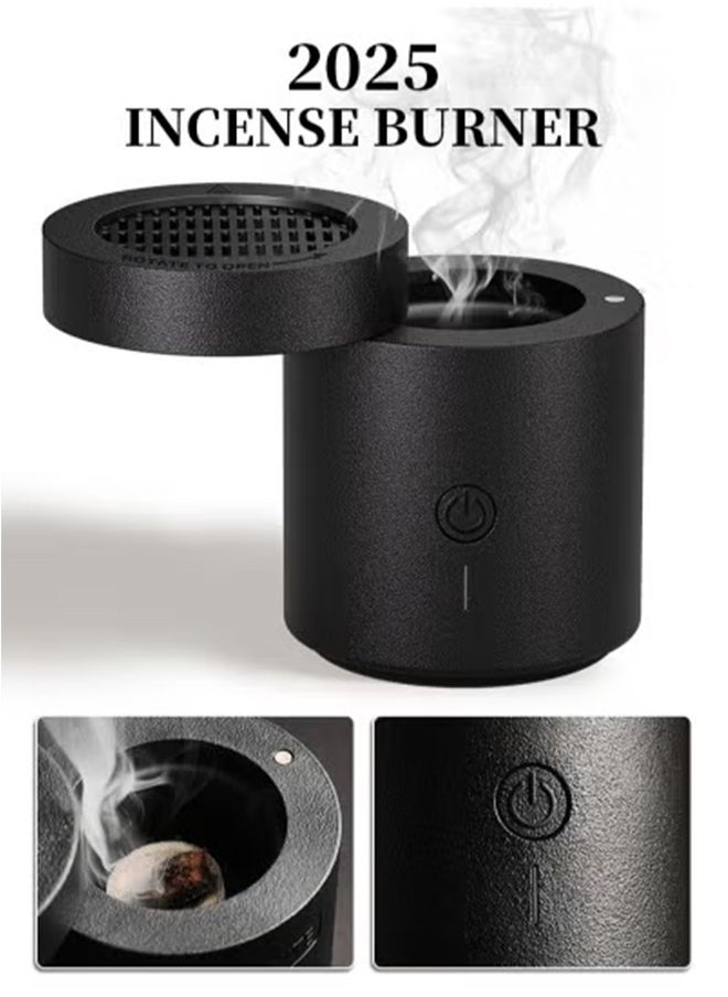 Telawah 2025 New Electric Incense Burner Portable USB Rechargeable Bakhoor Diffuser Fresh Scent Black 11cm*9cm*9cm  - Image 3