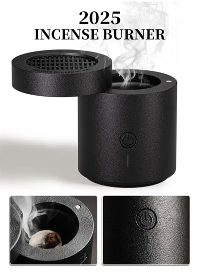 Telawah 2025 New Electric Incense Burner Portable USB Rechargeable Bukhoor Diffuser Fresh Scent Black 11cm*9cm*9cm  - Image 3