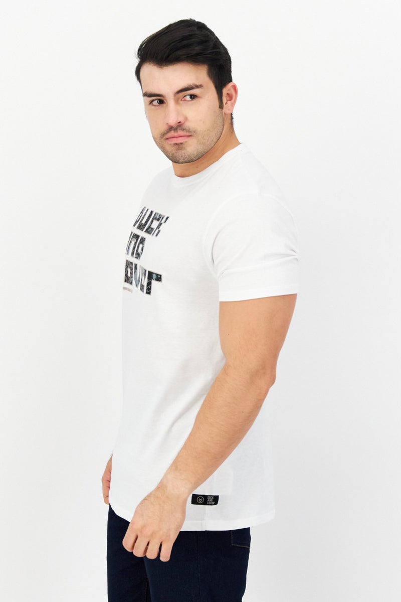 DUCK AND COVER Men Round Neck Short Sleeve Graphic Print T-Shirt, White - Image 3