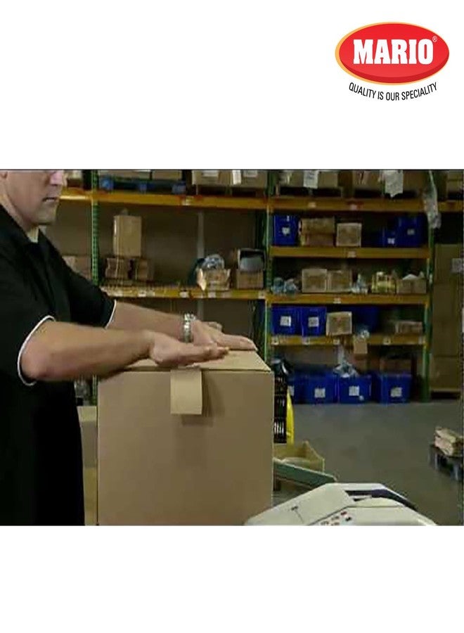 ماريو شريط لاصق مقوى من ورق كرافت بني من ماريو، يُفعّل بالماء - 48 مم × 50 م | شريط تغليف متين وصديق للبيئة | عبوة من قطعة واحدة - Image 2