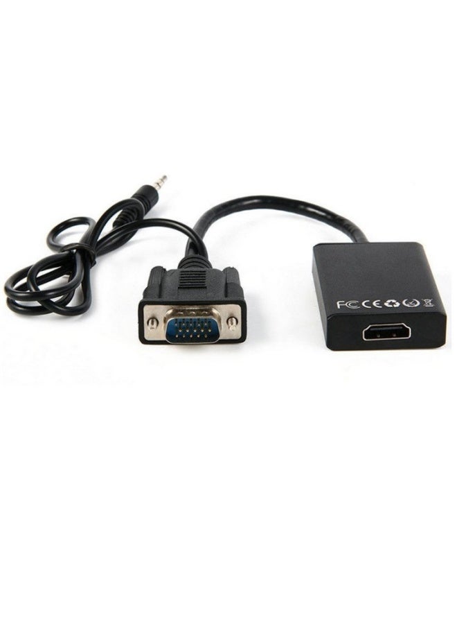 محول كابل تحويل VGA إلى HDMI بجودة 1080P HD مع صوت - أسود - Image 5