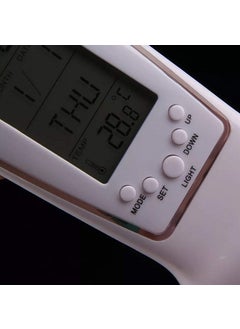 Mantavya Mantavya MultiFunction Digital Thermometer LED Display Abstract Plastic Alarm Clocks with Backlight for Kids White  - Image 4
