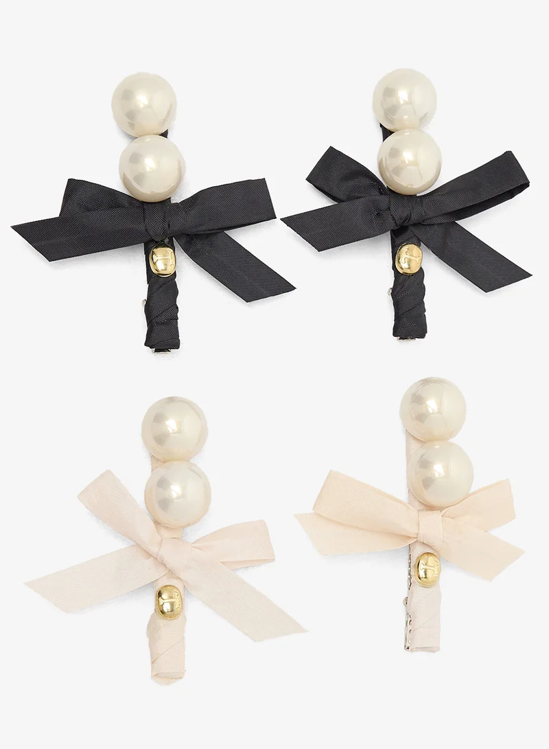 2PK Pearl Detail Hairclips