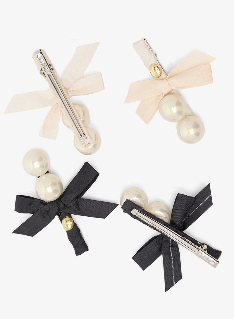 خزانة مشبك شعر بخرز لؤلؤي عبوتين - Image 2