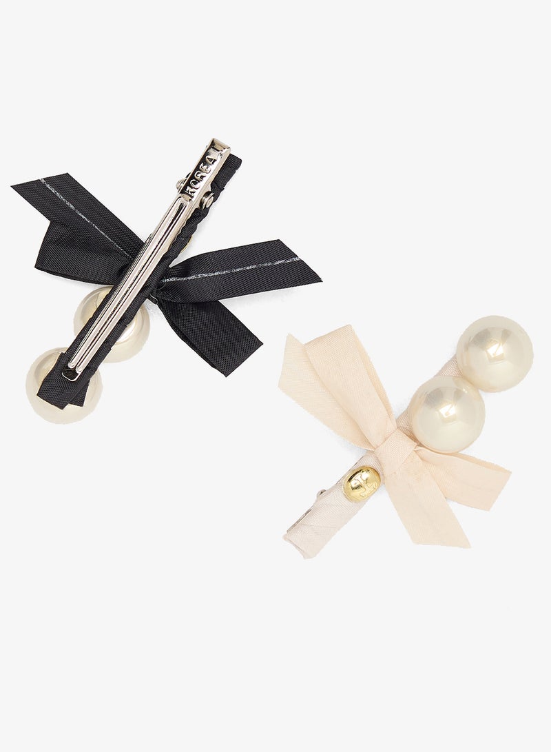 خزانة مشبك شعر بخرز لؤلؤي عبوتين - Image 3