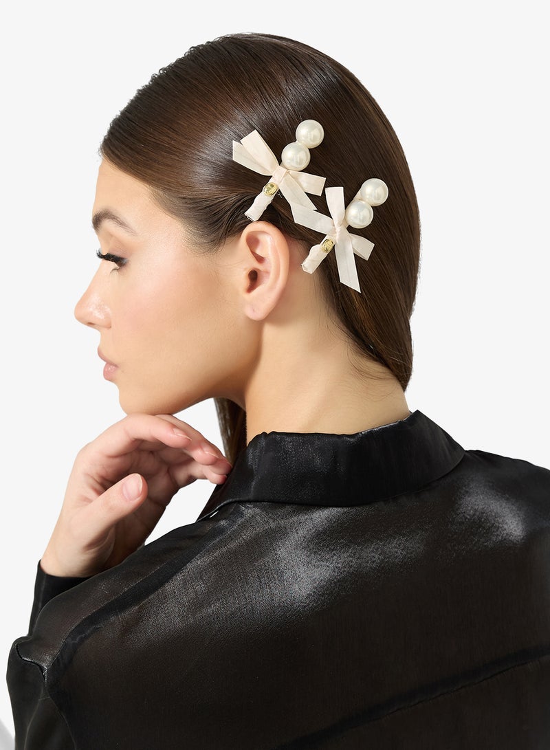 خزانة مشبك شعر بخرز لؤلؤي عبوتين - Image 4