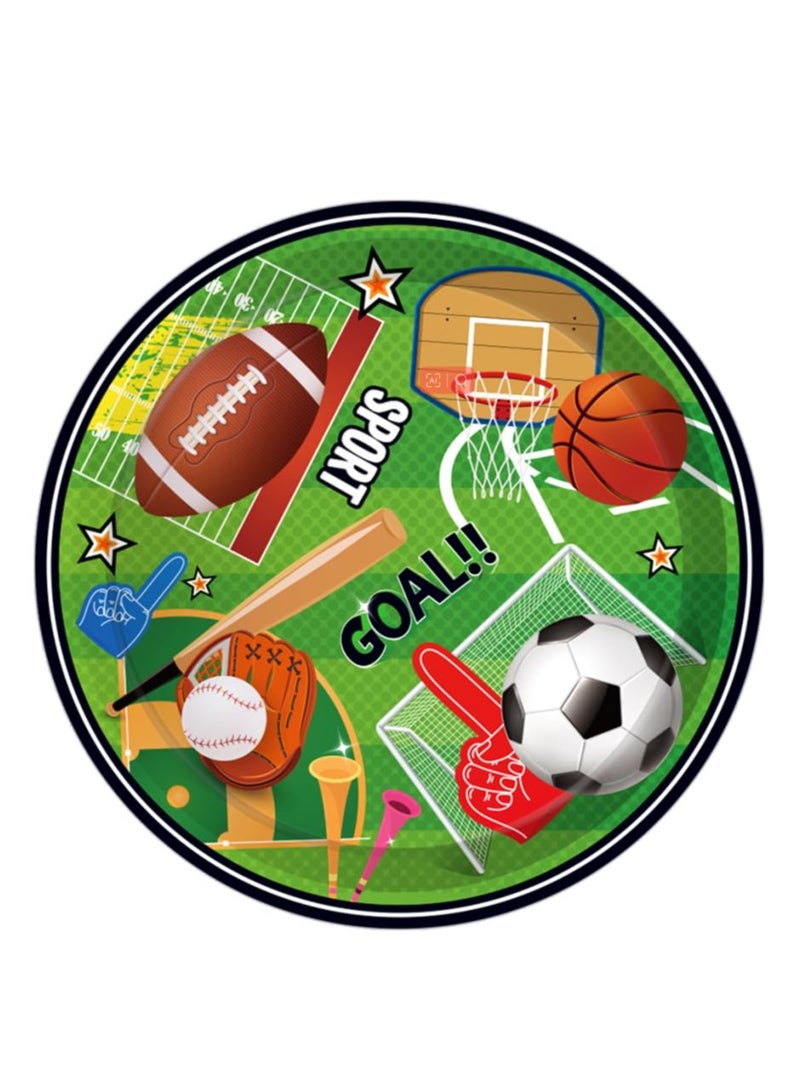 Excefore Football Party Tableware Sets, Ball Game Birthday Party, Disposable 16Pcs 7 inch Plates, 16Pcs 9 inch Plates, 20Pcs Napkins, 16Pcs Forks, Football Party Supplies Boy Men Party Decor for 16 Guests - Image 5
