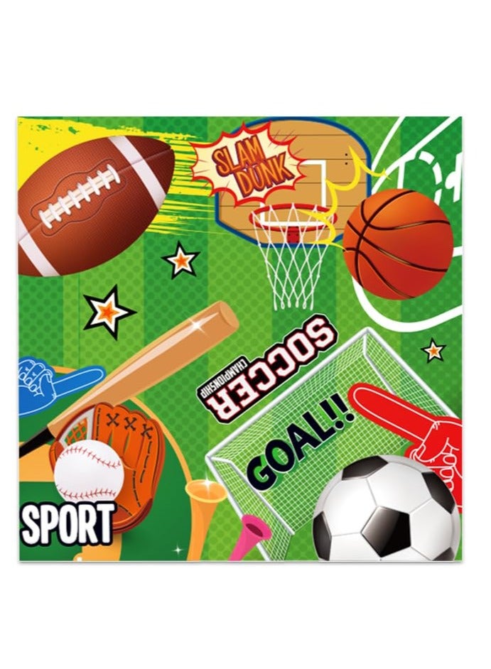 Excefore Football Party Tableware Sets, Ball Game Birthday Party, Disposable 16Pcs 7 inch Plates, 16Pcs 9 inch Plates, 20Pcs Napkins, 16Pcs Forks, Football Party Supplies Boy Men Party Decor for 16 Guests - Image 3