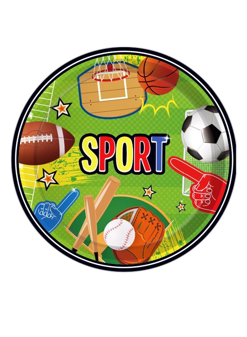 Excefore Football Party Tableware Sets, Ball Game Birthday Party, Disposable 16Pcs 7 inch Plates, 16Pcs 9 inch Plates, 20Pcs Napkins, 16Pcs Forks, Football Party Supplies Boy Men Party Decor for 16 Guests - Image 4