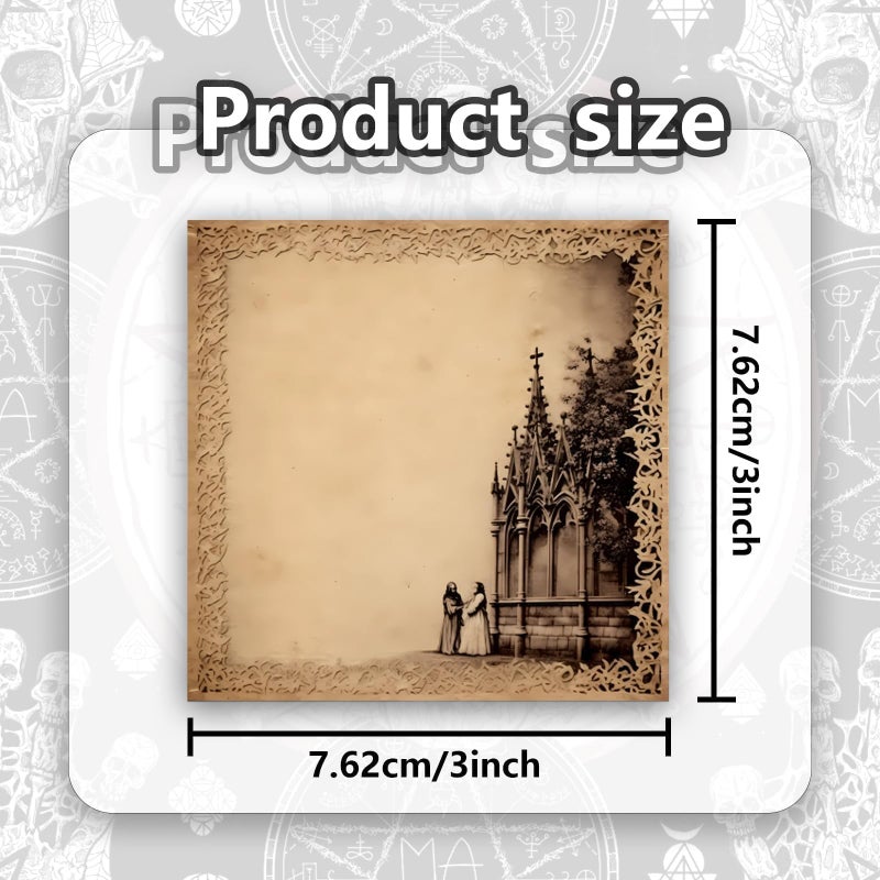 Denylo pro 9 Pieces Gothic Style Sticky Notes Self-Adhesive Gothic Style Design Note Pads Gothic Style Sticky Memo Notes for School Office Home Supplies Students Teachers Gift - Image 2