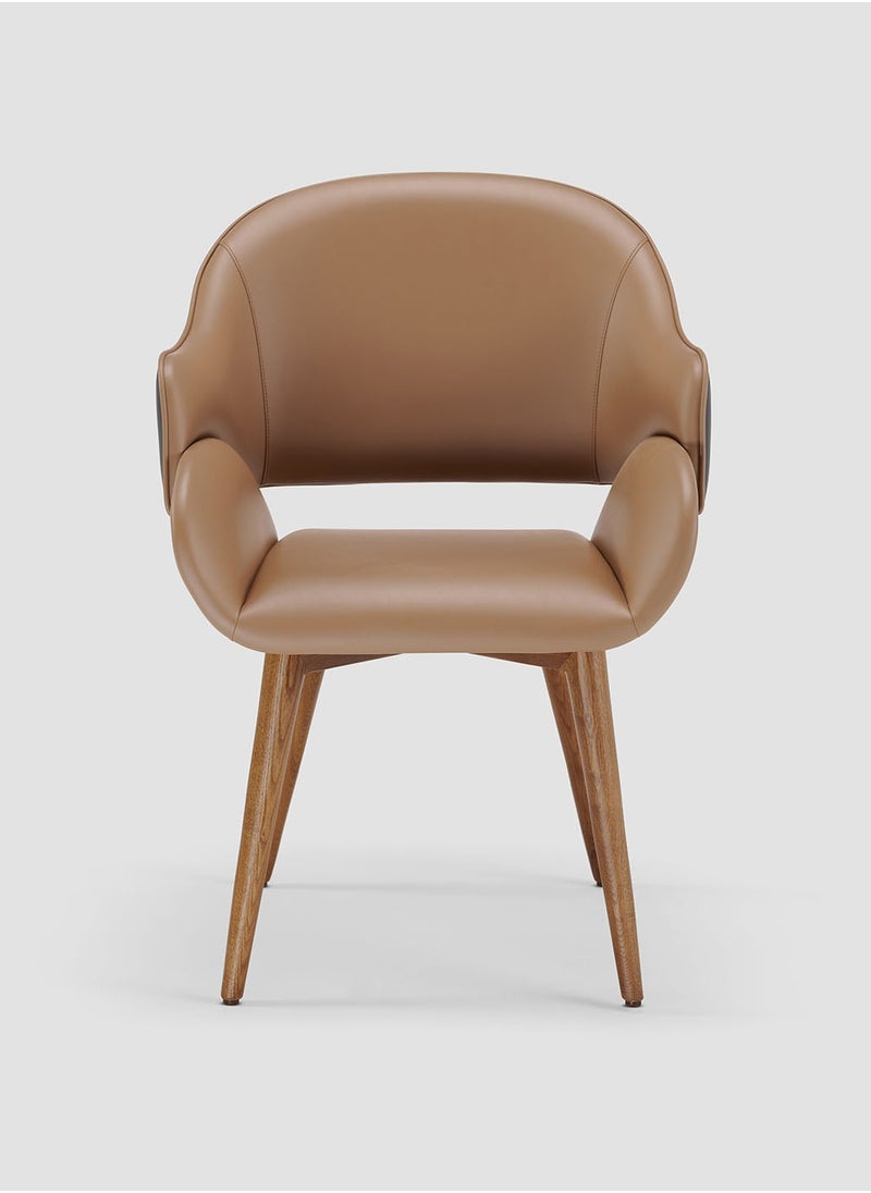 AL HUZAIFA FURNITURE Urban 2 Tone Dining Armchair, In Micro Fiber Leather  - Image 1