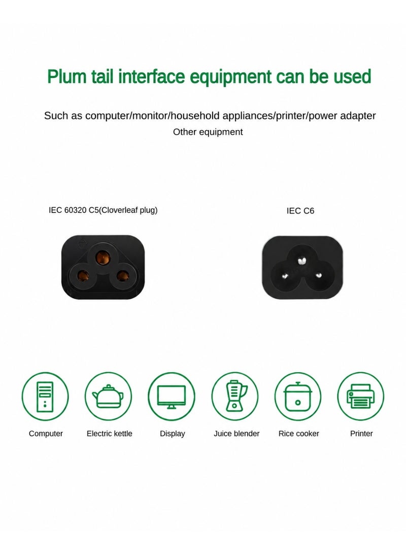 FUJISHKA UK 3-Pin C5 Cloverleaf Laptop Power Cable for Charger Adapters -3m Black - Image 4
