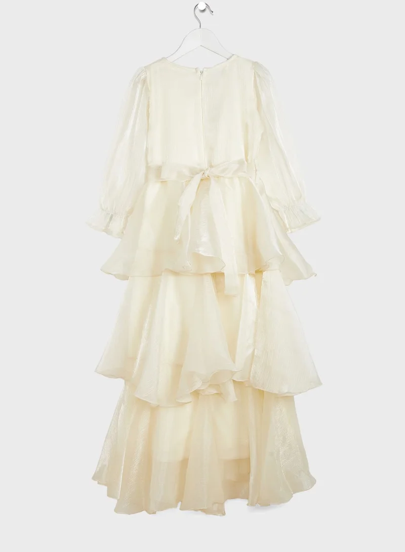 Little Golden Apple Kids Puff Sleeve Dress