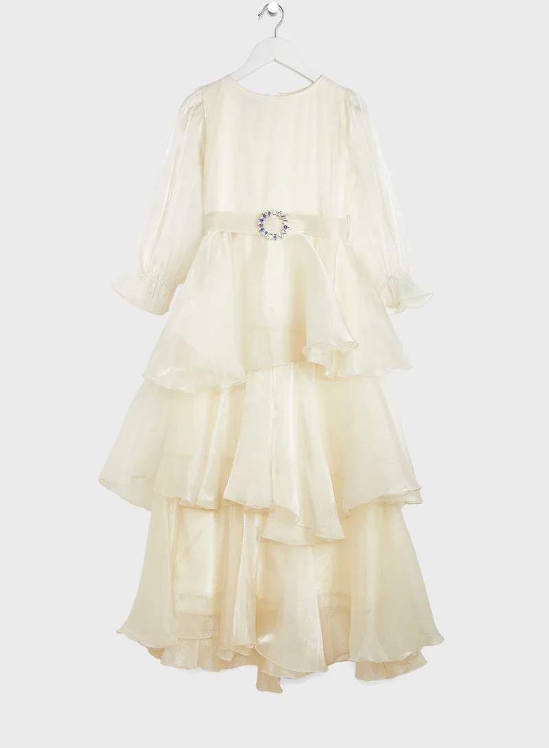 Little Golden Apple Kids Puff Sleeve Dress