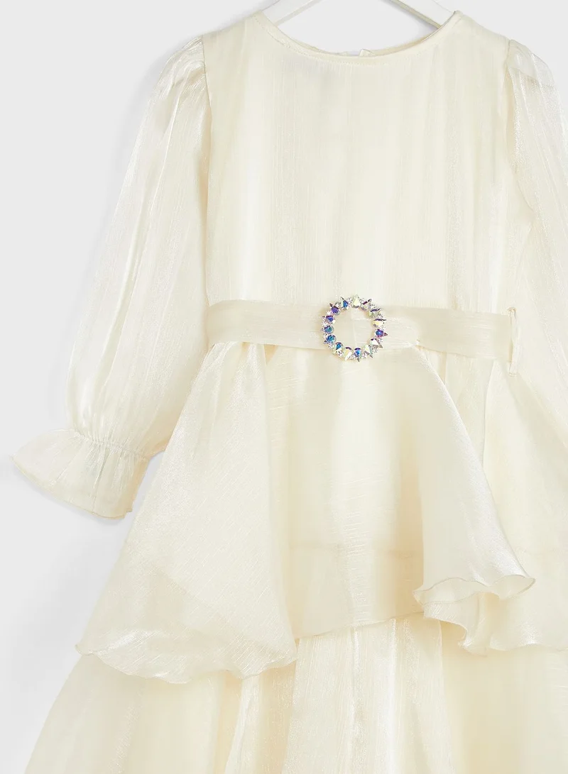 Little Golden Apple Kids Puff Sleeve Dress