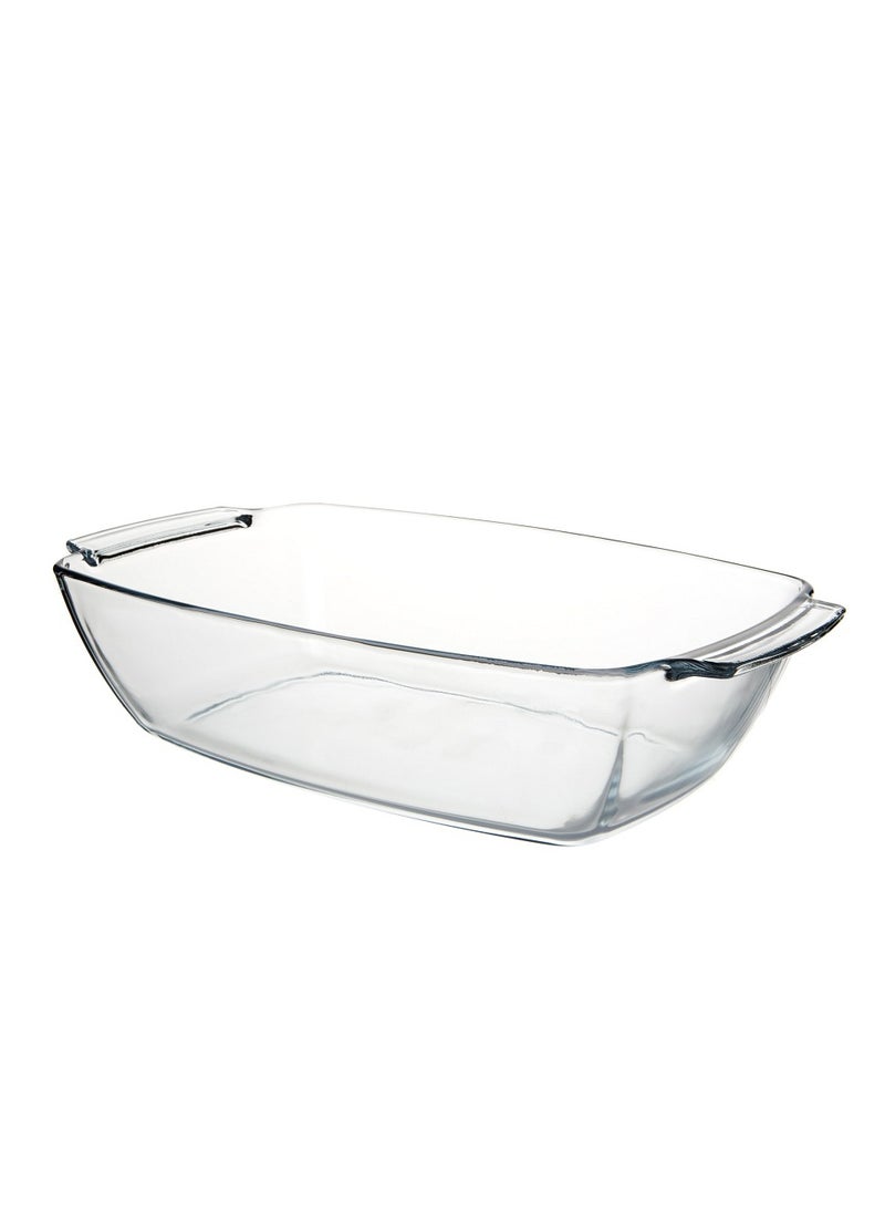 Borcam - Borcam Rectangular Deep Glass Baking Tray, 4420 Ml Capacity, 90 Mm Height, 233X380 Mm Diameter - Clear - Image 1