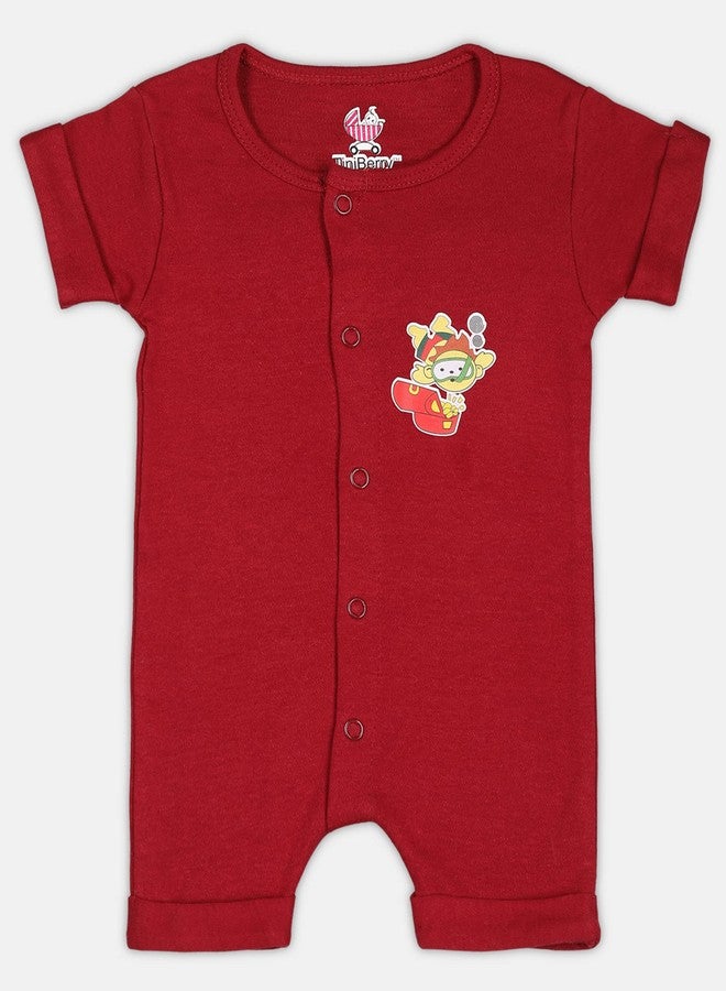 TiniBerry Baby Half Sleeve Cotton Sleepsuits/Romper/Bodysuit/Onesies for Baby Boys and Baby Girls (Set of 5) (3-6 Months, GIRLS) - Image 4