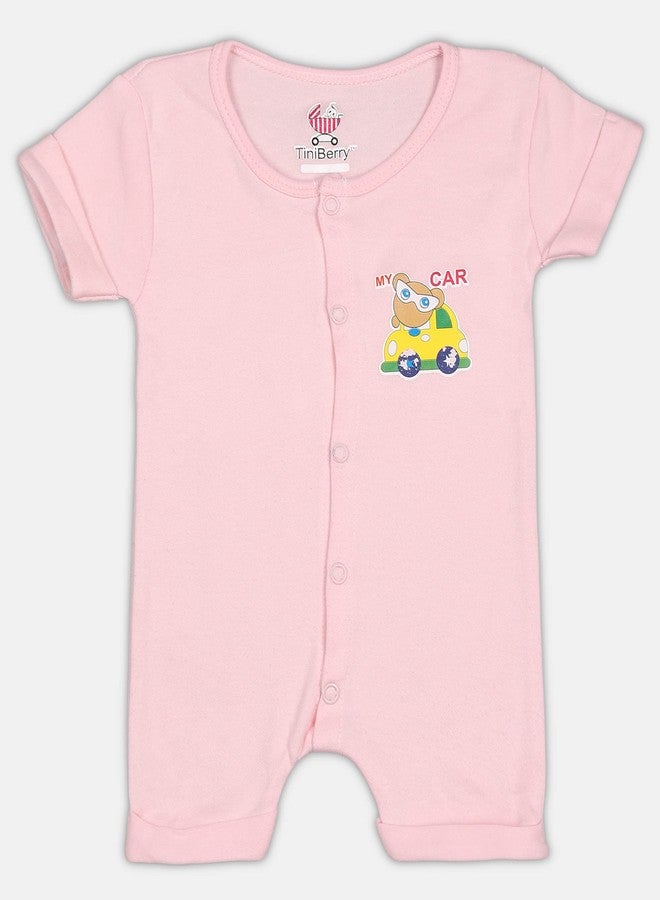 TiniBerry Baby Half Sleeve Cotton Sleepsuits/Romper/Bodysuit/Onesies for Baby Boys and Baby Girls (Set of 5) (3-6 Months, GIRLS) - Image 3