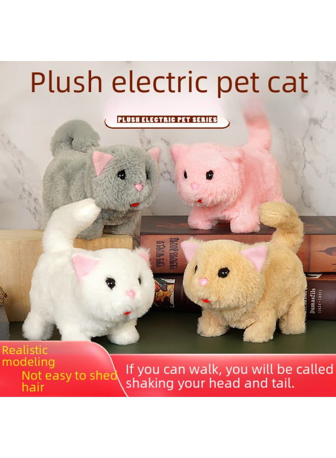 Children's Simulated Teddy Rabbit Electric Pet Dog Plush Walking Barking Toy Electronic Pet Dog Toy-Color:Teddy-Specifications:E-Commerce Box + Traction Rope - Image 4