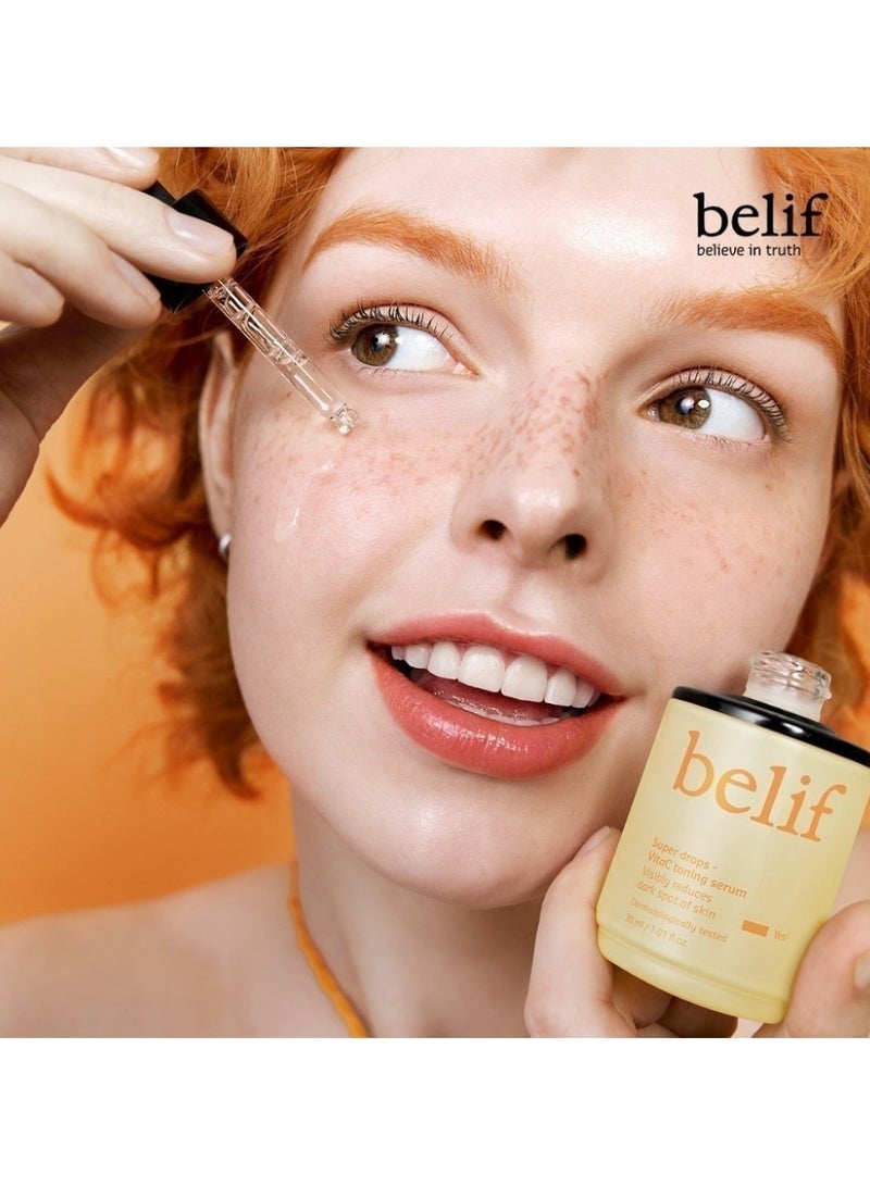 Belif Super Drops 5% Niacinamide and Vitamin C Brightening Serum for All Skin Types 30ml - Image 3