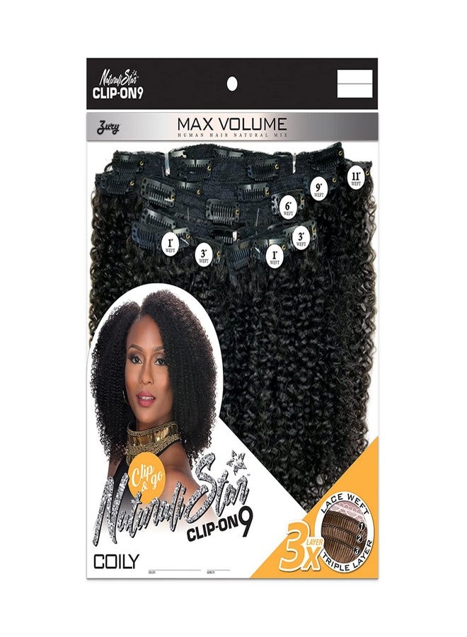 Zury Naturali Star 100% Human Hair Mix Clip On 9 Weave - NAT HB CLIP ON COILY (2) - Image 5