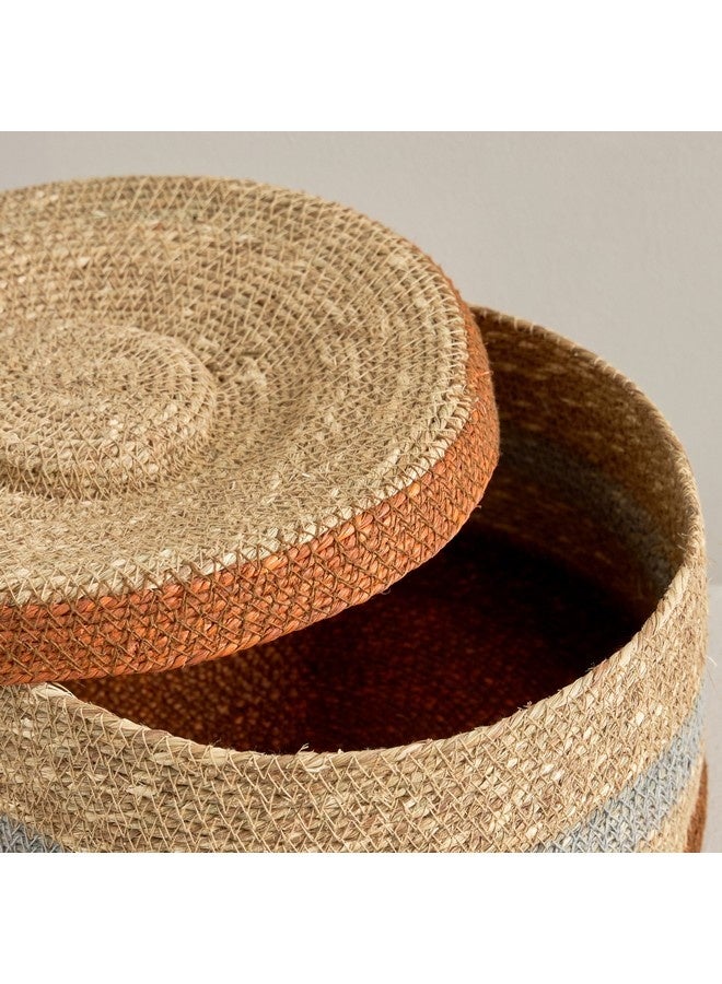 Home Box Noir Sea Grass Basket with Lid 27 x 27 x 18 cm - Image 2