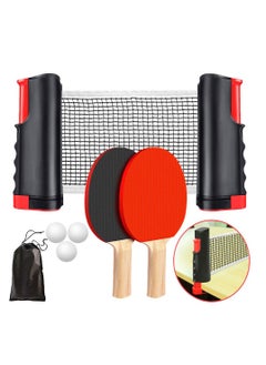 XiuWoo Ping Pong Paddle Set, Portable Table Tennis Set with Retractable Net, Rackets, Balls and Carry Bag for Indoor/Outdoor Games  - Image 1