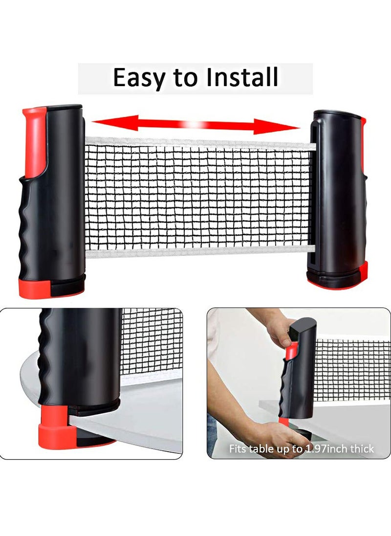 XiuWoo - Ping Pong Paddle Set, Portable Table Tennis Set with Retractable Net, Rackets, Balls and Carry Bag for Indoor/Outdoor Games - Image 1