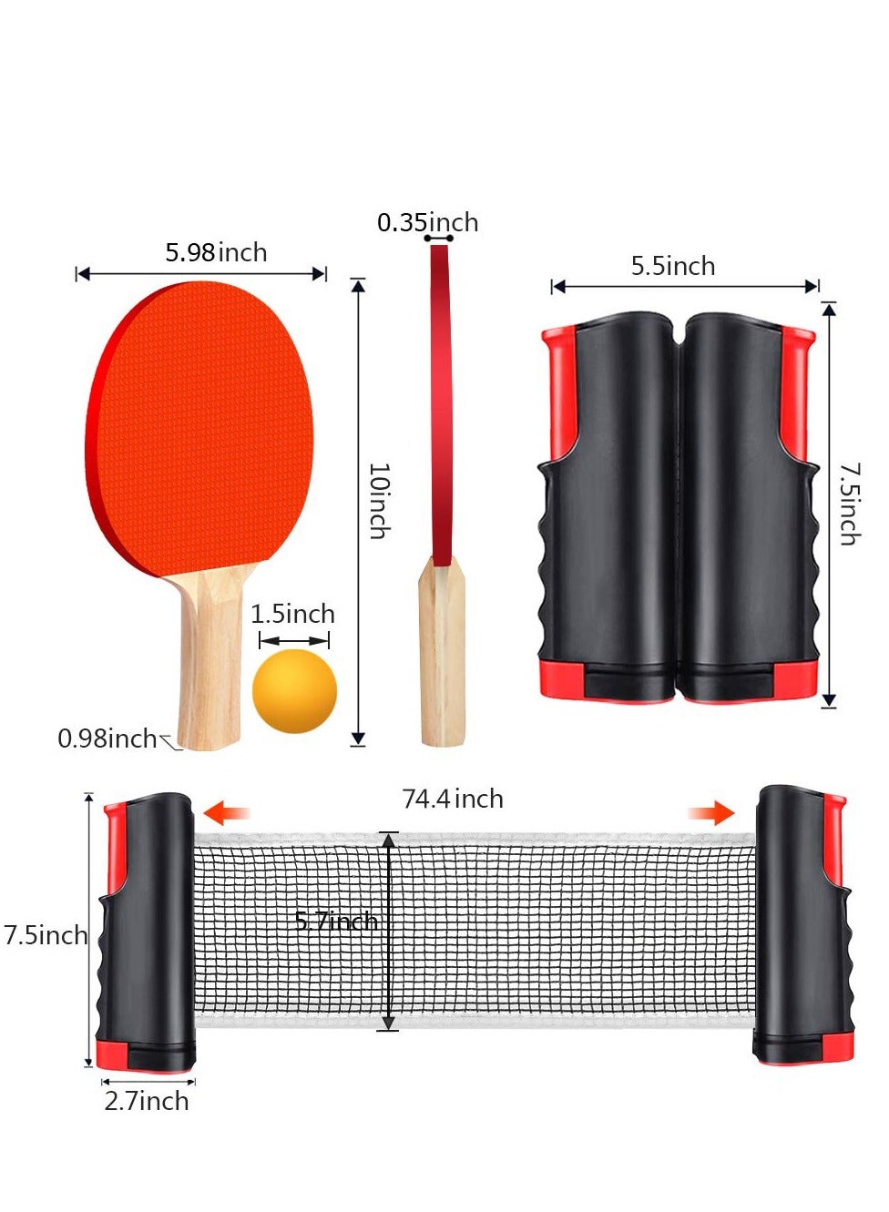 Étui De Protection Pour Raquette De Ping-pong - Avec Sac à Billes Intégré, Sangle, En Polyester Durable - 3