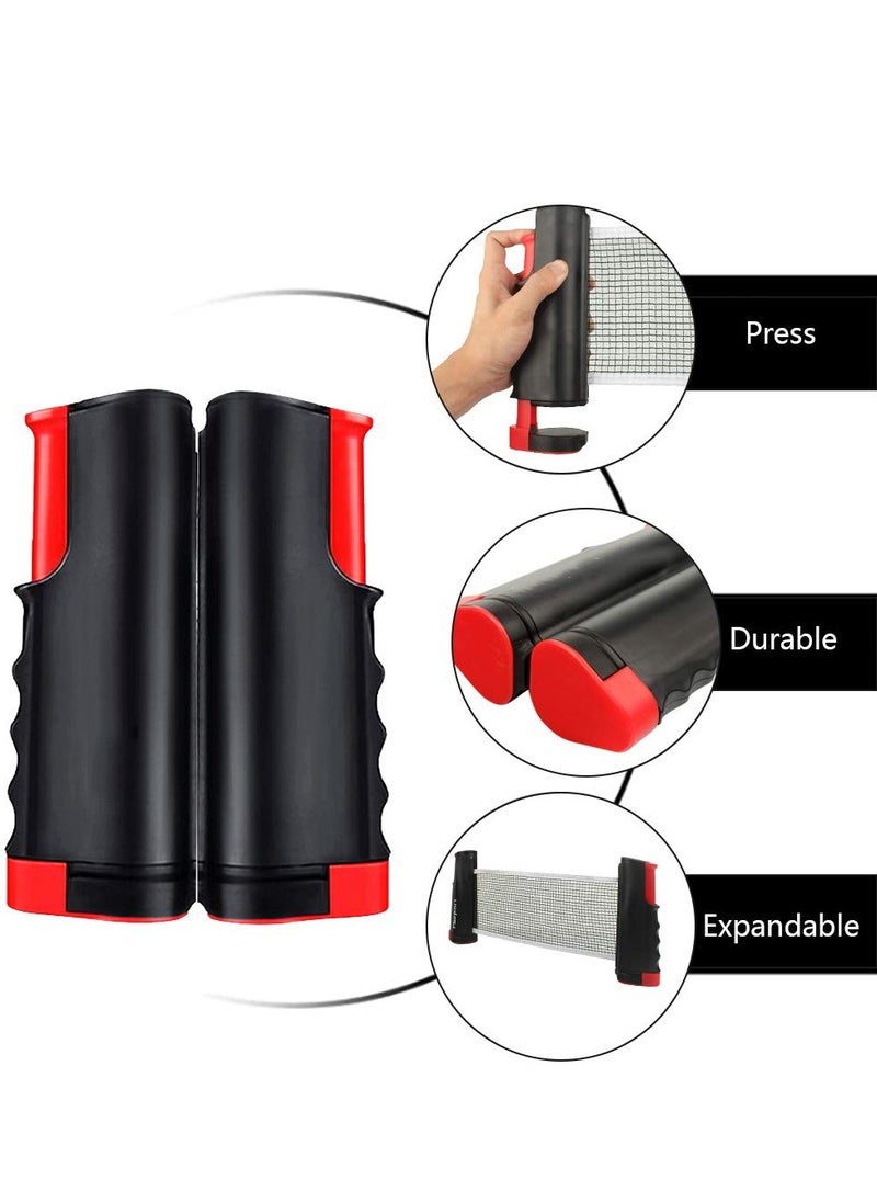 XiuWoo - Ping Pong Paddle Set, Portable Table Tennis Set with Retractable Net, Rackets, Balls and Carry Bag for Indoor/Outdoor Games - Image 1