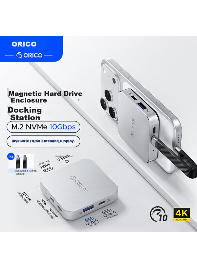 Orico Magnetic M.2 Nvme Ssd Enclosure Dock Hdmi Adapter Type-c Expansion For Iphone 17 Pro Laptop Ipad Mg5 - Image 1