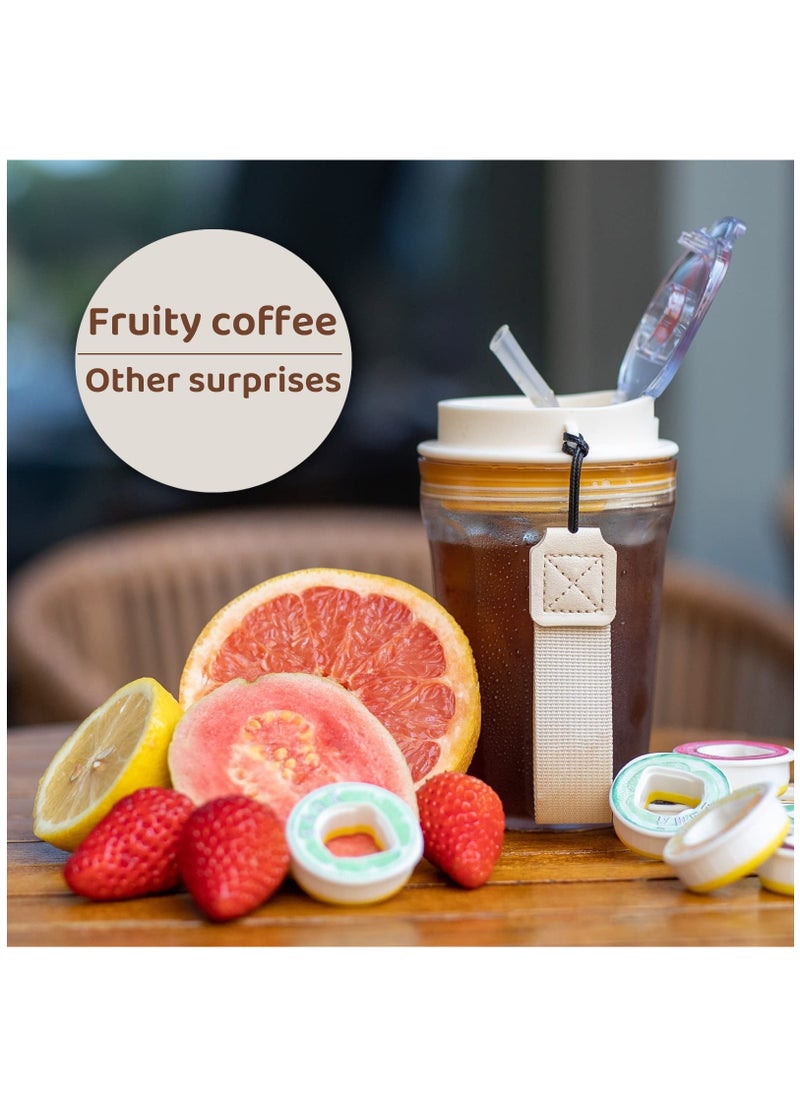 Generic - Air Flavored Water Bottle with Straw & 5 Scented Flavor Pods, 450ML Vacuum Insulated Metal Bottle, BPA Free & Leakproof, Zero Sugar Fruity Extract Ring. - Image 1