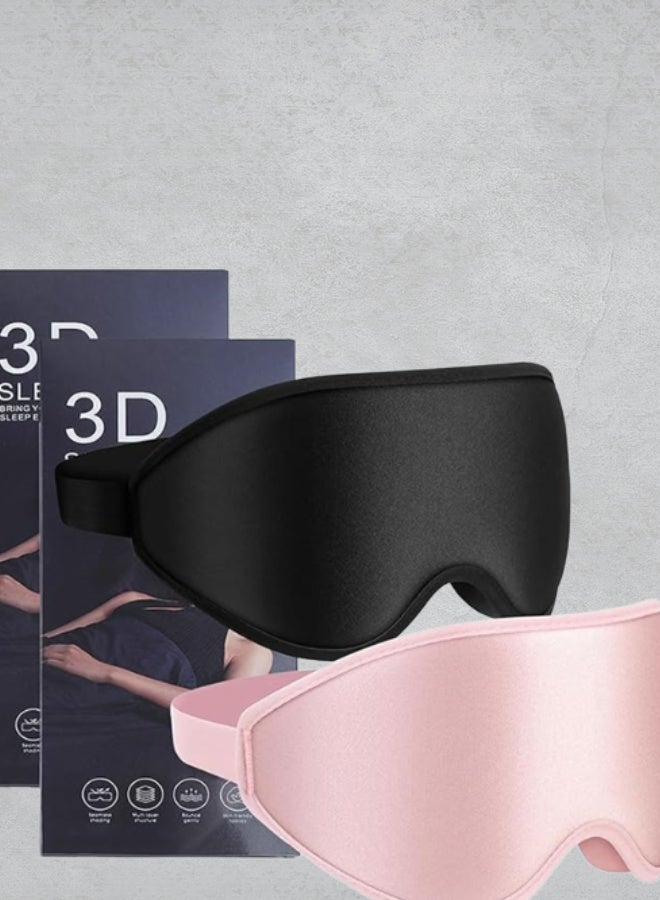 3D Sleep Eye Mask – Ultra-Soft, Comfortable & Light-Blocking with Adjustable Strap – Ideal for Restful Sleep Anytime, Anywhere - Image 1