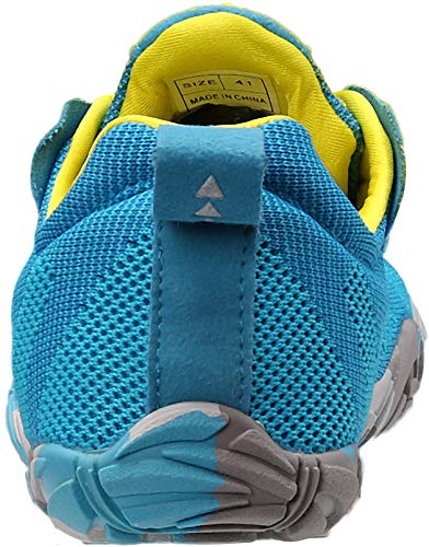 WHITIN Men's Trail Running Shoes Minimalist Barefoot Five Fingers Wide Toe Box Size 7.5 Workout Fitness Zero Drop Hiking Cross Training Light Blue 40 - Image 4